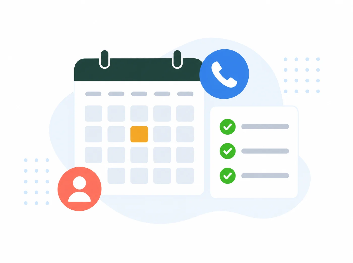 Illustration of a calendar with a booked strategy call